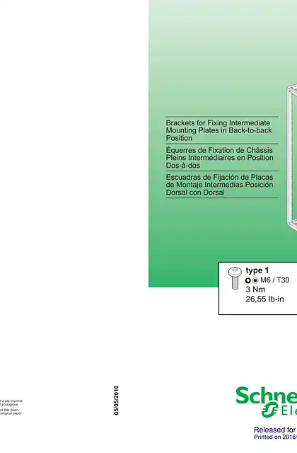 schneider施耐德Post-fixing device for Spacial wall-mounting enclosure
